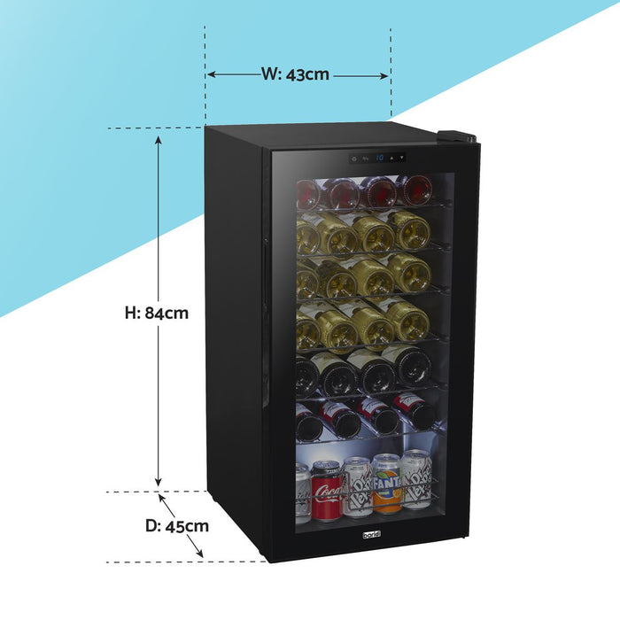 Baridi 28 Bottle Wine Fridge with Digital Touchscreen Controls & LED Light - Black Baridi  - Dynamic Drive