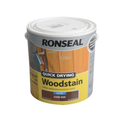 Ronseal Quick Drying Woodstain Satin Dark Oak 2.5 litre Ronseal - Dynamic Drive