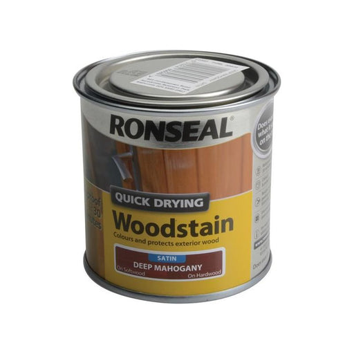 Ronseal Quick Drying Woodstain Satin Deep Mahogany 250ml Ronseal - Dynamic Drive