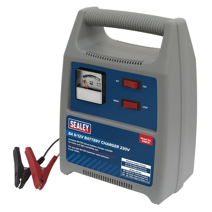 Sealey DSBC8 Battery Charger 6/12V 8Amp 230V Automatic Car / Bike / Van 9-112Ah Sealey  - Dynamic Drive