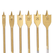 Silverline Titanium-Coated Flat Bit Set 6pce 10 - 32mm Silverline - Dynamic Drive