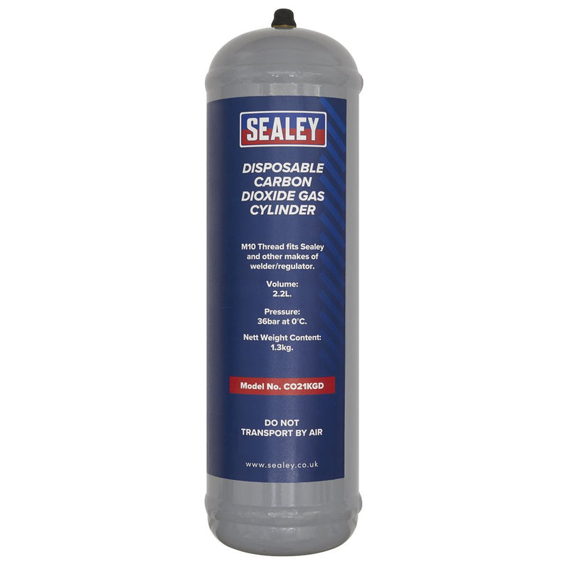 Sealey Disposable Carbon Dioxide Gas Cylinder 1.3kg - Pack of 4 CO21KGD4 Sealey - Dynamic Drive