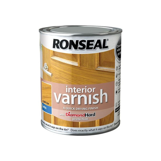 Ronseal Interior Varnish Quick Dry Satin Light Oak 750ml Ronseal - Dynamic Drive