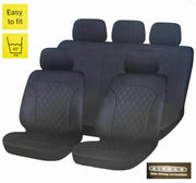 Sakura Leatherette Front & Rear Car Van Seat Covers with Quilted pattern Sakura - Bars 4 Cars