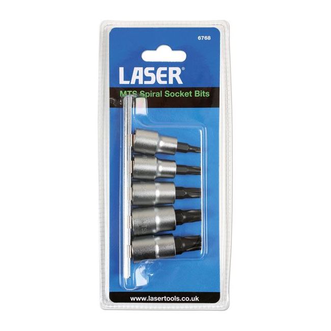 Laser Mortorq Socket Bit Set 3/8"D 5pc 6768 Laser - Dynamic Drive