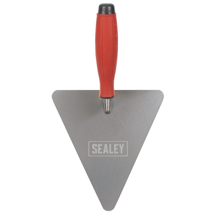 Sealey Stainless Steel Triangular Brick Trowel with Rubber Handle 180mm T1205 Sealey - Dynamic Drive