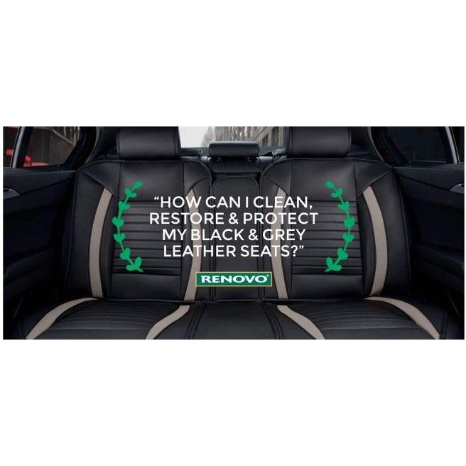 Renovo Black Leather Reviver Cleans & Re-Colours Protects Car Seats 200ml Renovo  - Dynamic Drive