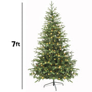 Dellonda Pre-Lit 7ft Hinged Christmas Tree with Warm White LED Lights & PE/PVC Tips Dellonda - Dynamic Drive