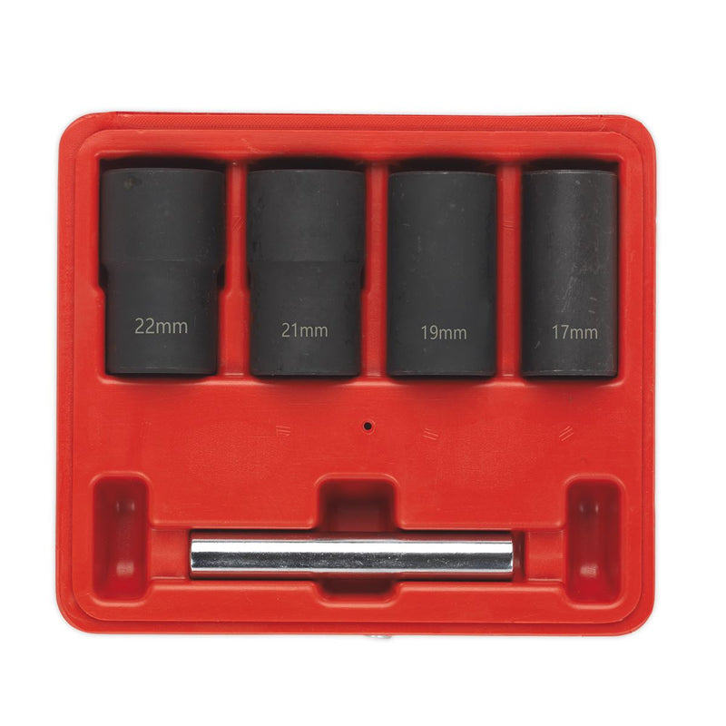 Sealey Locking Wheel Nut Removal Set 5pc 1/2"Sq Drive SX201 Sealey - Dynamic Drive