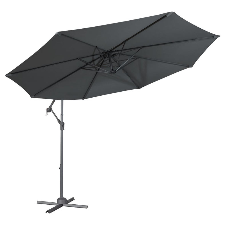 Dellonda Banana Parasol with Cover 3m - Grey DG264 Dellonda - Dynamic Drive