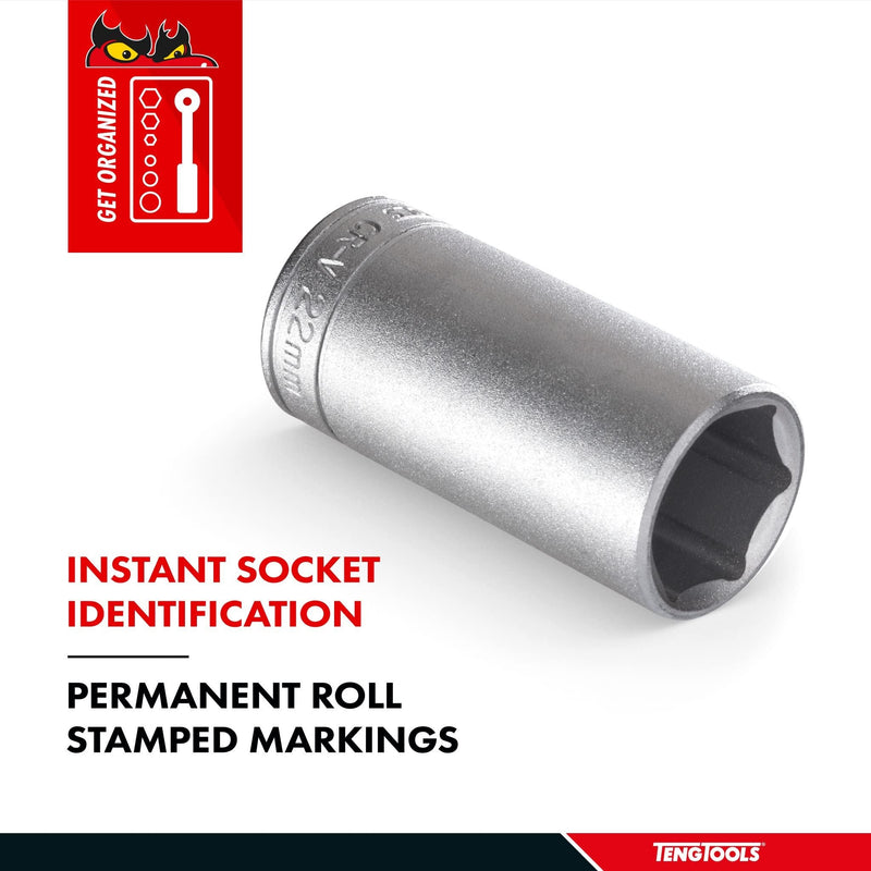 Teng Tools 1/2" Deep Socket 6 pt Metric 16mm Teng Tools - Dynamic Drive