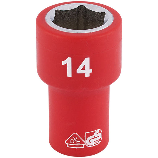 Draper Fully Insulated VDE Socket, 1/4" Sq. Dr., 14mm 31492 Draper - Dynamic Drive