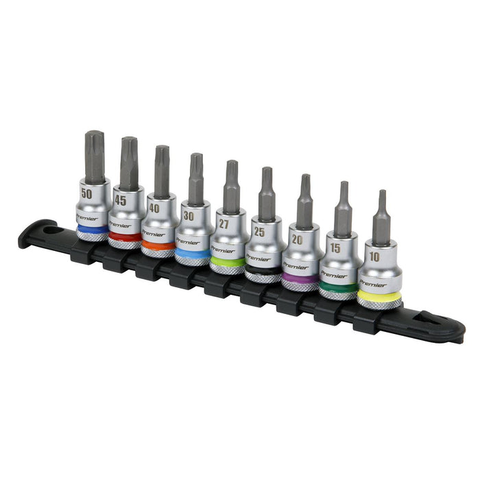 Sealey TRX-Star* Socket Bit Set 9pc 3/8"Sq Drive Platinum AK6251 Sealey - Dynamic Drive