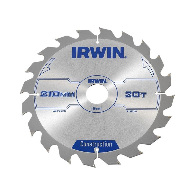 Irwin® Construction Circular Saw Blade 210 x 30mm x 20T ATB IRWIN® - Dynamic Drive
