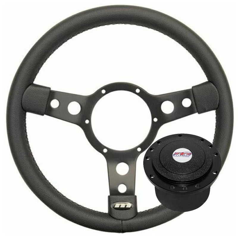 13" Mountney Leather Steering Wheel + boss kit for Ford Fiesta MK2 1983 - 1989 Mountney  - Dynamic Drive