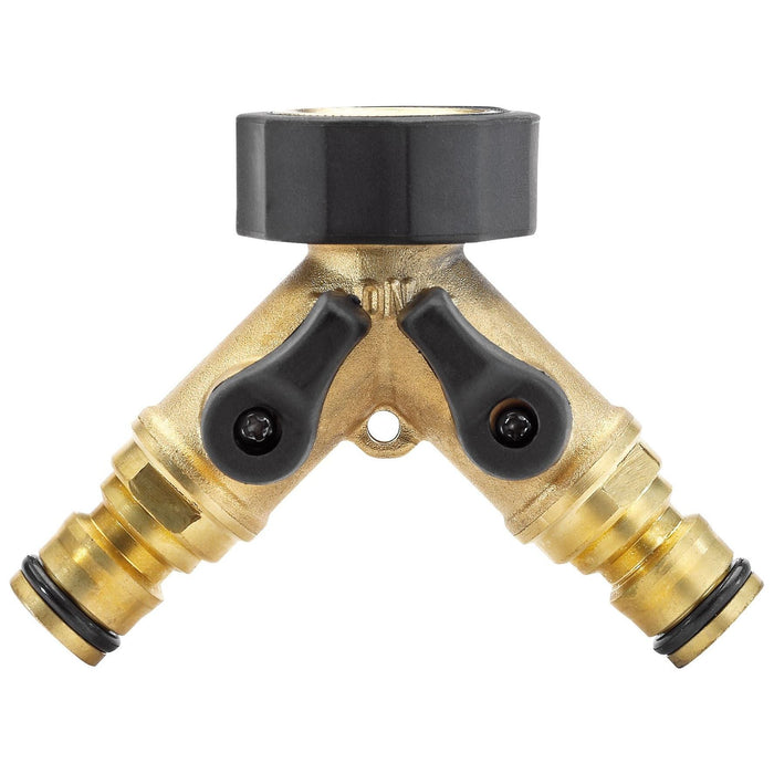 Draper Brass Double Tap Connector with Flow Control, 3/4" 36228 Draper - Dynamic Drive