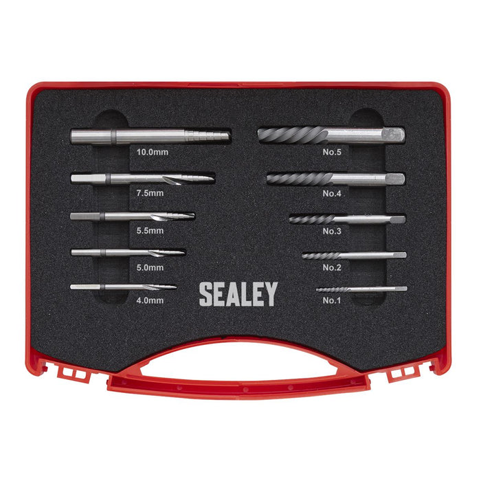 Sealey Step Drill Screw/Bolt Extractor Set 10pc AK8187 Sealey - Dynamic Drive