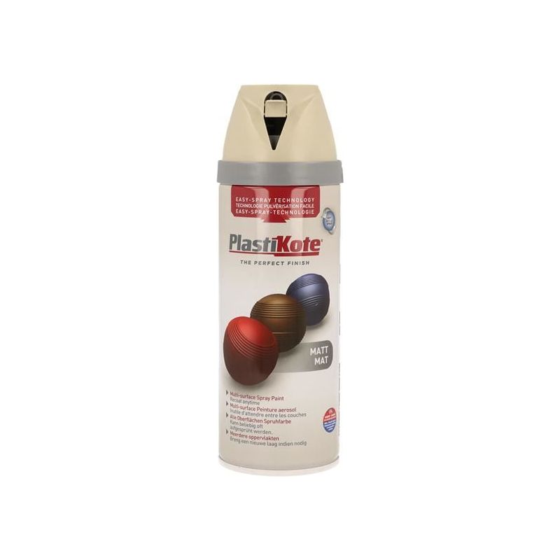 Plastikote Twist & Spray Matt French Grey 400ml PlastiKote - Dynamic Drive
