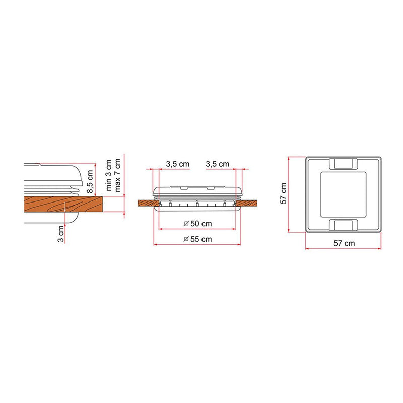 Fiamma Rooflight Vent 50 White for RV Roof Vent Fiamma - Dynamic Drive