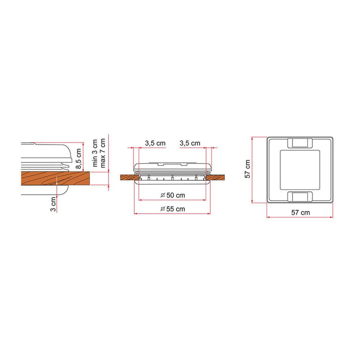 Fiamma Rooflight Vent 50 White for RV Roof Vent Fiamma - Dynamic Drive