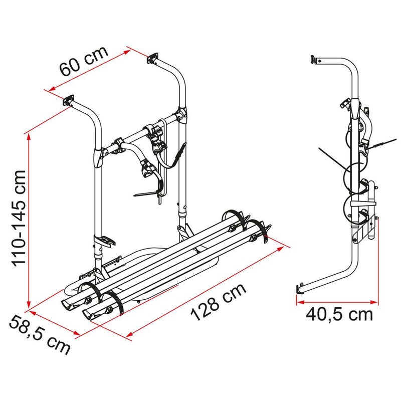 Fiamma Carry Bike Simple Plus 200 Lightweight Bike Rack for RV Fiamma - Dynamic Drive