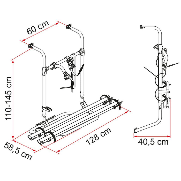 Fiamma Carry Bike Simple Plus 200 Lightweight Bike Rack for RV Fiamma - Dynamic Drive