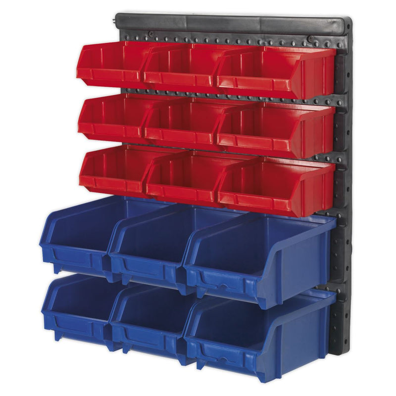 Sealey Bin Storage System Wall Mounting 15 Bins TPS1569WM Sealey - Dynamic Drive
