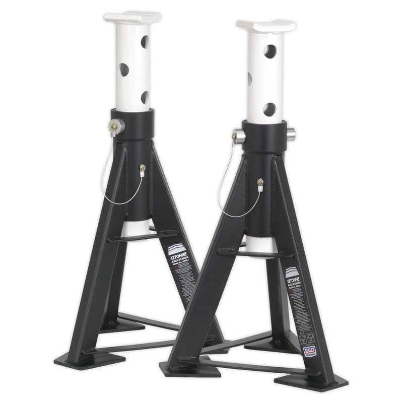 Sealey AXLe Stands (Pair) 12 Tonne Capacity per Stand AS12 Sealey - Dynamic Drive