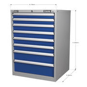 Sealey Cabinet Industrial 8 Drawer API7238 Sealey - Dynamic Drive