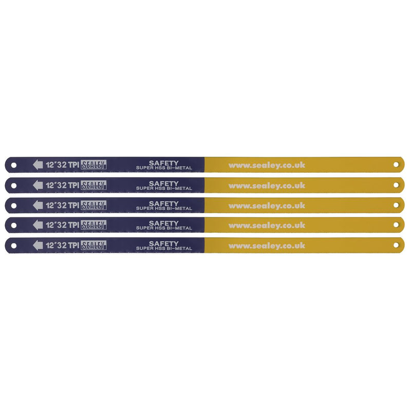 Sealey Hacksaw Blade 300mm HSS Bi-Metal 32tpi Pack of 5 HSB0532 Sealey - Dynamic Drive