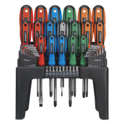 Siegen 44 Piece Screwdriver Allen Key Torx Hex & Bit Tool Set & Storage Stand Seigen by Sealey  - Dynamic Drive
