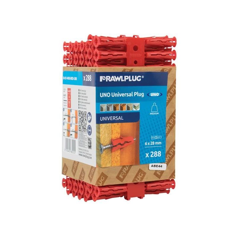 Rawlplug Red UNO® Plugs 6 x 28mm (Pack 288) Rawlplug - Dynamic Drive