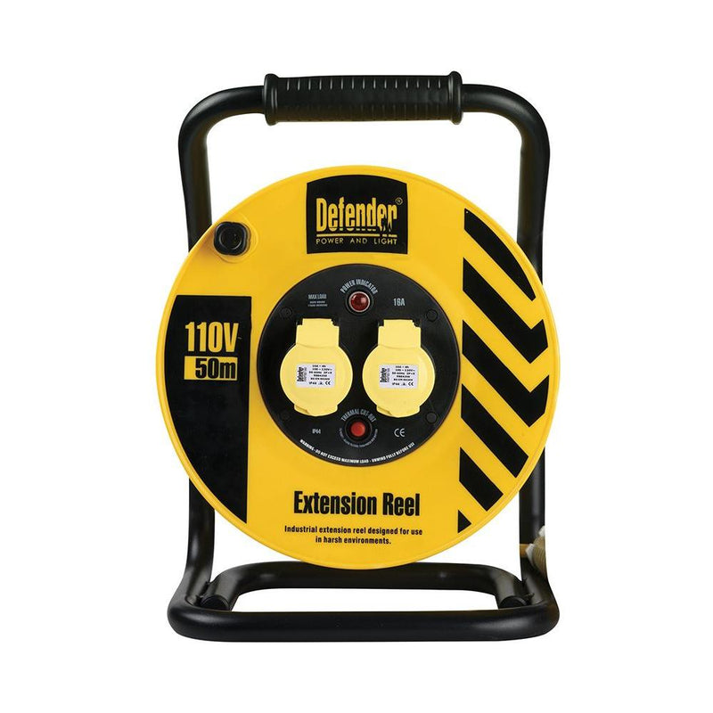 Defender Heavy Duty Industrial Cable Reel 50m 110V Defender - Dynamic Drive