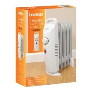 Mini Oil Filled Radiator 500W 41640 UK Camping And Leisure - Dynamic Drive