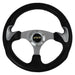 320mm Black /Silver Moulded Steering Wheel + Boss fits Vauxhall Vectra A 2.0i GT Mountney Classic  - Dynamic Drive