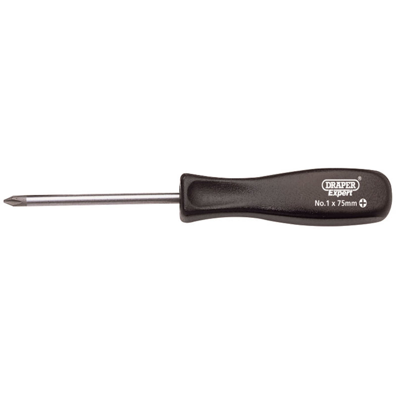 Draper Cross Slot Mechanic's Screwdriver, No.1 x 75mm 19532 Draper - Dynamic Drive