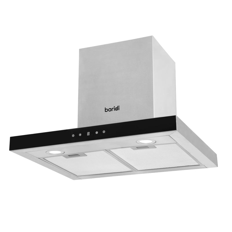 Baridi T-Shape Chimney Cooker Hood with Carbon Filters 60cm - Stainless Steel Baridi - Dynamic Drive