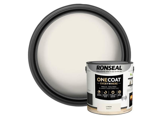 Ronseal One Coat Everywhere Interior Paint Linen Matt 2.5 litre Ronseal - Dynamic Drive