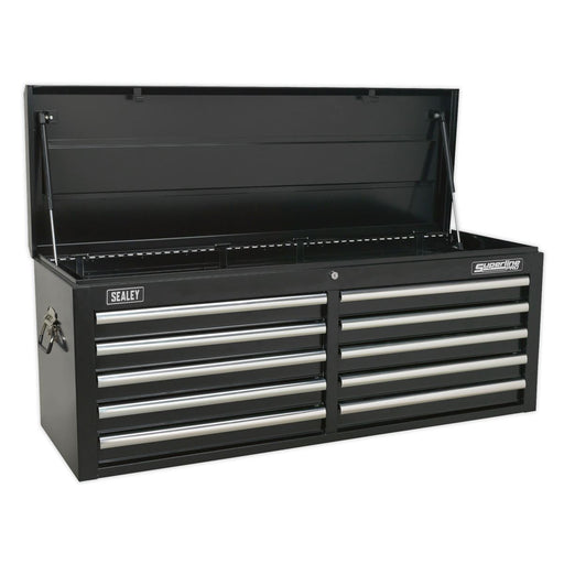 Sealey Topchest 10 Drawer with Ball-Bearing Slides Black AP5210TB Sealey - Dynamic Drive