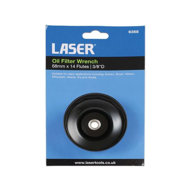 Laser Oil Filter Wrench 3/8"D - 68mm x 14 Flutes 6368 Laser - Dynamic Drive