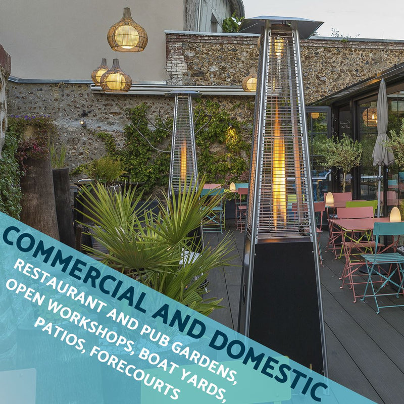 Dellonda Pyramid Gas Outdoor Garden Patio Heater 13kW Commercial & Home Use Dellonda  - Dynamic Drive