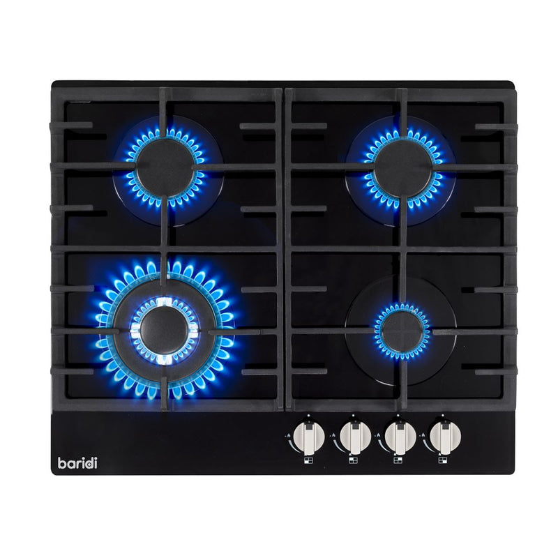 Baridi Gas Hob with 4 Cooking Zones 60cm - Black DH226 Baridi - Dynamic Drive