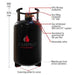 Campko Refillable Gas Bottle 30 Litres With 80% Multivalve 109664 Campko - Dynamic Drive