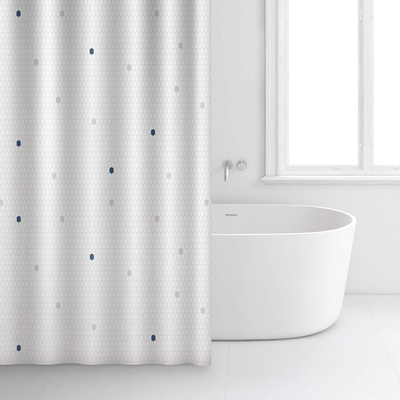 Shower Curtain White & Cells 2348 Rayen - Dynamic Drive