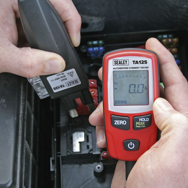 Sealey Automotive Current Tester 80A Mini Standard & Maxi Blade Fuses TA125 Sealey - Dynamic Drive