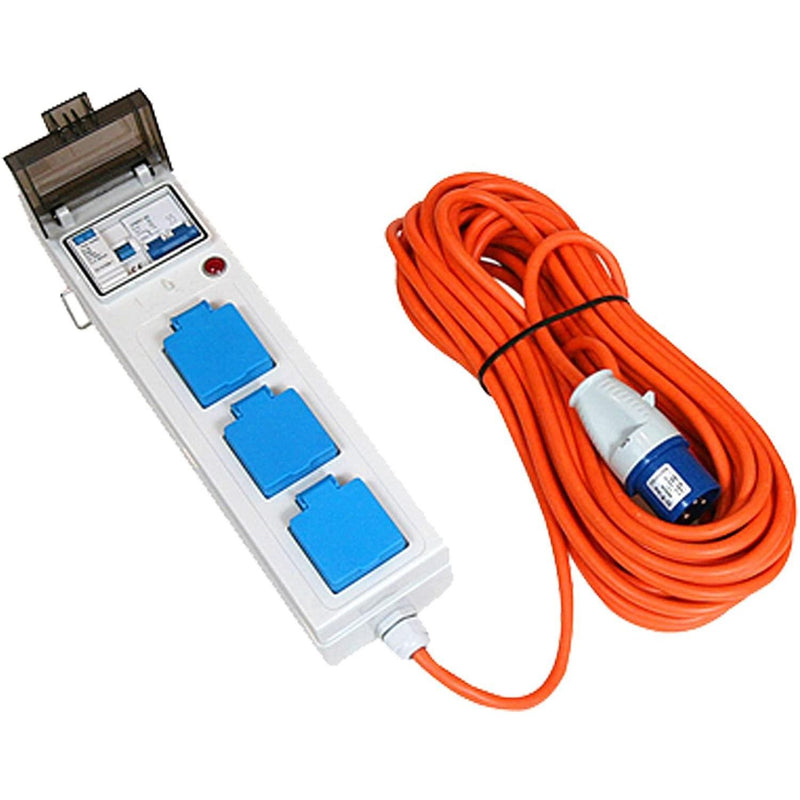 3 Way Mobile Mains Unit RCD Campsite Power Caravan Motorhome V762 Crusader  - Dynamic Drive