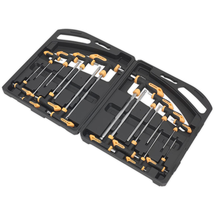 Siegen 16pc T-Handle Trx Star Security & Ball End Hex Key Set Short Long Shafts Siegen  - Dynamic Drive