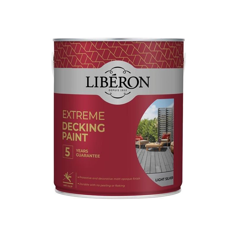 Liberon Extreme Decking Paint Light Silver 2.5 litre Liberon - Dynamic Drive