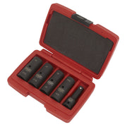Sealey Deep Impact Socket Set 1/2"Sq Drive 77mm Double Ended 18.5-22.5mm 5pc Sealey - Dynamic Drive
