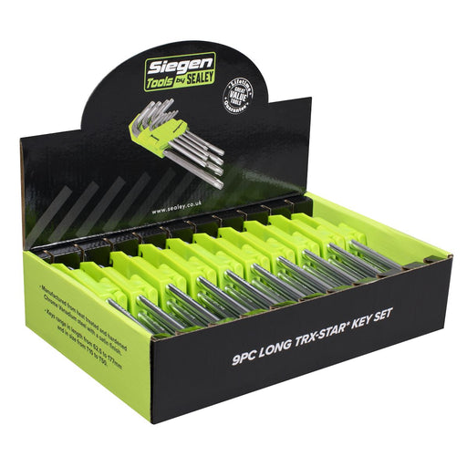 Siegen Siegen Long TRX-Star* Key Set 9pc - Display Box of 10 S01264 Siegen - Dynamic Drive